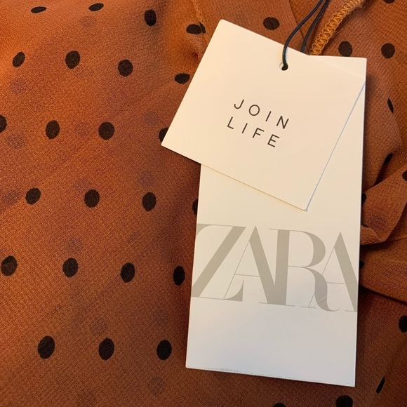 ZARA BNWT Polka Dot Dress with Ruffles - Picture 9 of 9